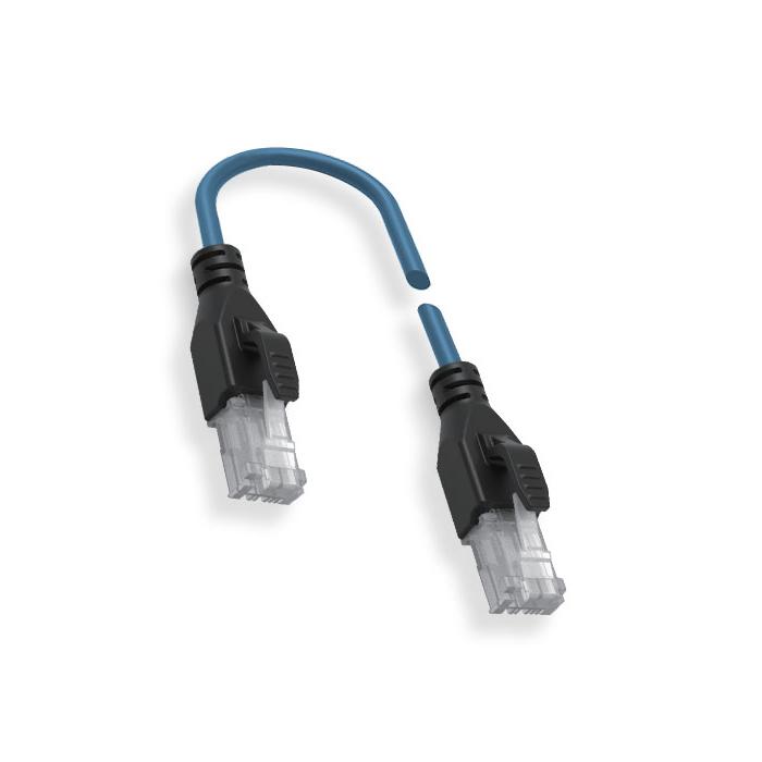 RJ45公头直型转RJ45公头直型、双端预铸TPE柔性电缆、带屏蔽、蓝色护套、0C4441-XXX 